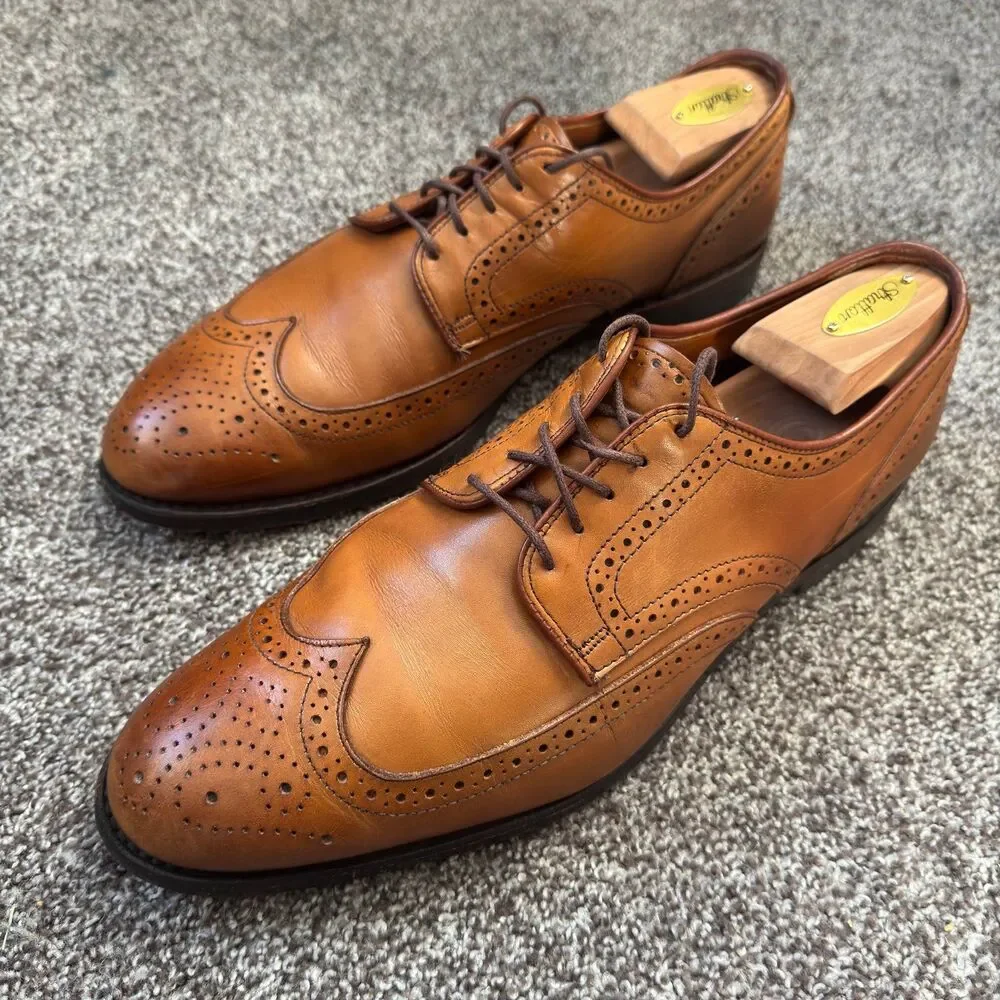 Allen Edmonds Madison Park 9728 Walnut Wingtip Derby Shoes 10.5 3E EEE Wide USA